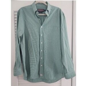 Vineyard Vines Men's Med Green Check Murray Shirt Long Sleeve Button Down Cotton